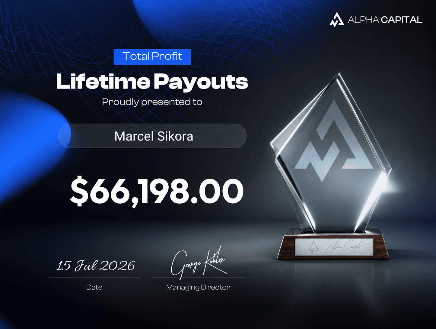 Alpha Capital Lifetime Payouts Zertifikat