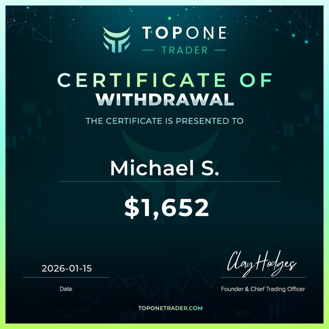TopOne Trader Certificate of Withdrawal